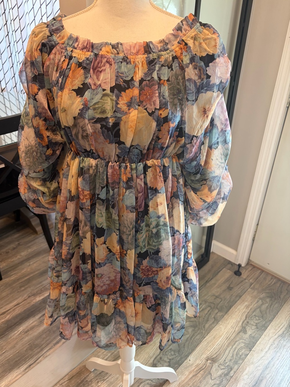 Like New Vici Collection Floral On/Off Shoulder Dress…Size Large